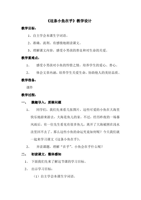 这条小鱼在乎 