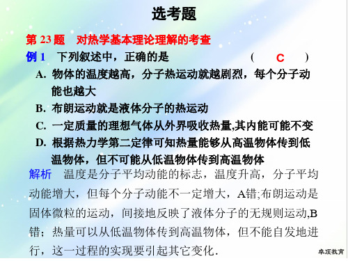 重磅!2020届高三物理专题复习知识二 选考题 课件.ppt