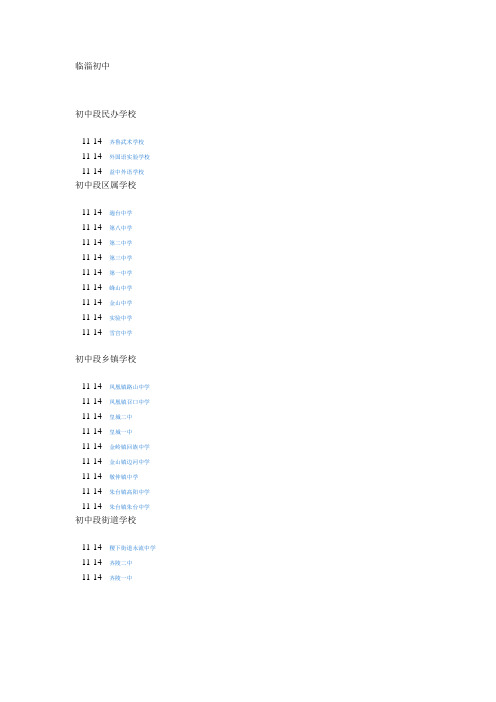 临淄区初中高中情况