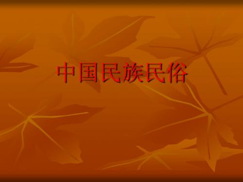 中国民族民俗  导游PPT