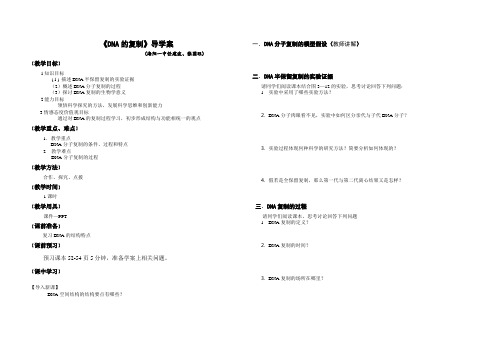 DNA复制学案