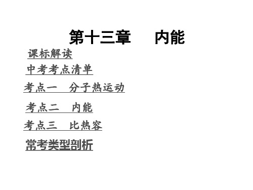 【中考考点清单】2014年中考物理总复习课件：第一部分 教材知识梳理 第十三章 内能(含13年中考试题)