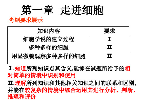 人教版高三生物一轮复习必修一分子与细胞课件第1章走进细胞(共18张PPT)