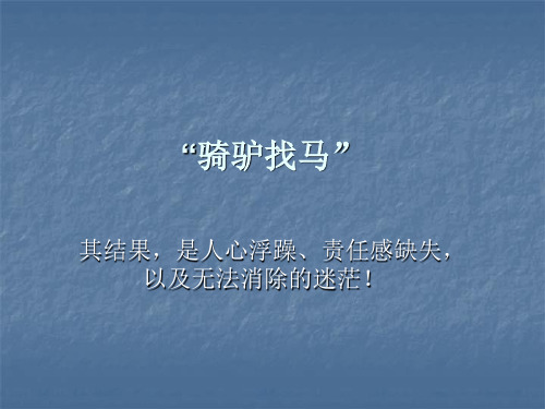 浅谈'骑驴找马'