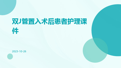 双J管置入术后患者护理课件