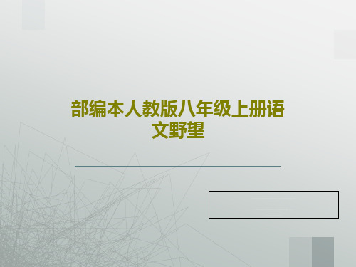 部编本人教版八年级上册语文野望23页PPT