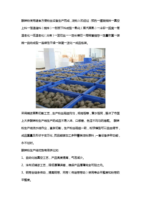 酸辣粉速食方便粉丝设备工艺流程详细介绍