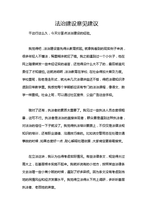 法治建设意见建议