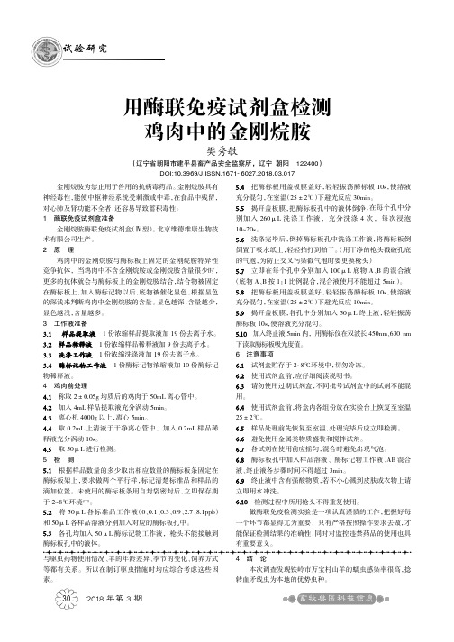 用酶联免疫试剂盒检测鸡肉中的金刚烷胺