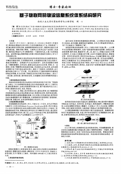 基于物联网的物流信息系统体系结构研究