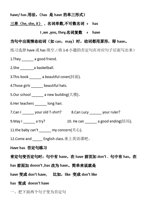 have has 练习