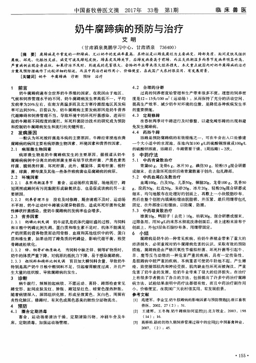 奶牛腐蹄病的预防与治疗