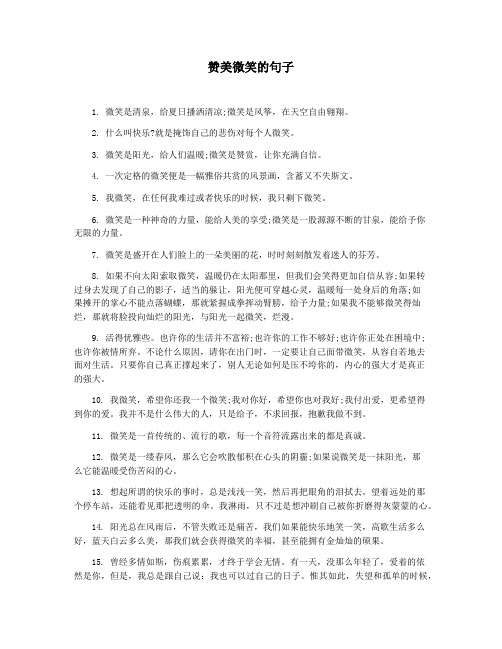赞美微笑的句子