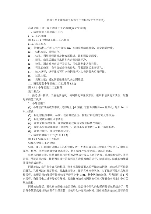 高速公路土建分项工程施工工艺框图(含文字说明)