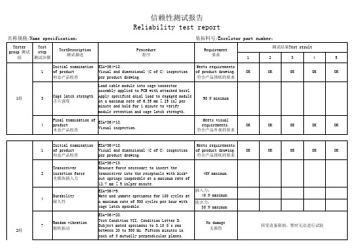 信赖性测试报告模版