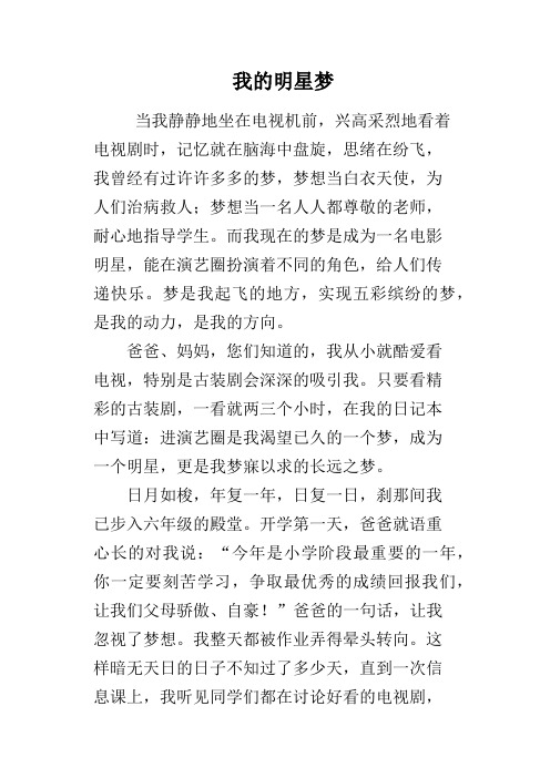 我的明星梦