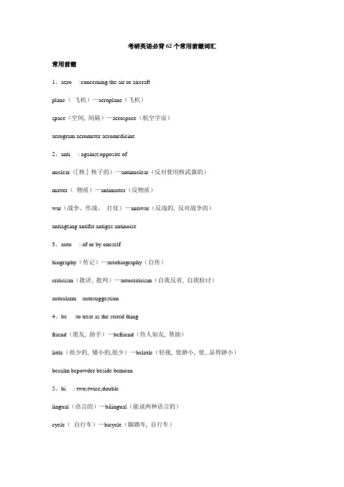 62个常用前缀词汇