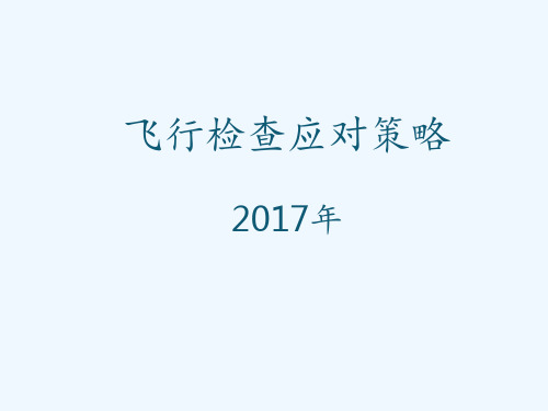 飞行检查应对策略 ppt课件