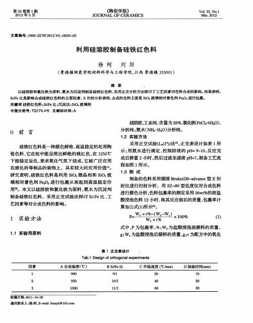 利用硅溶胶制备硅铁红色料