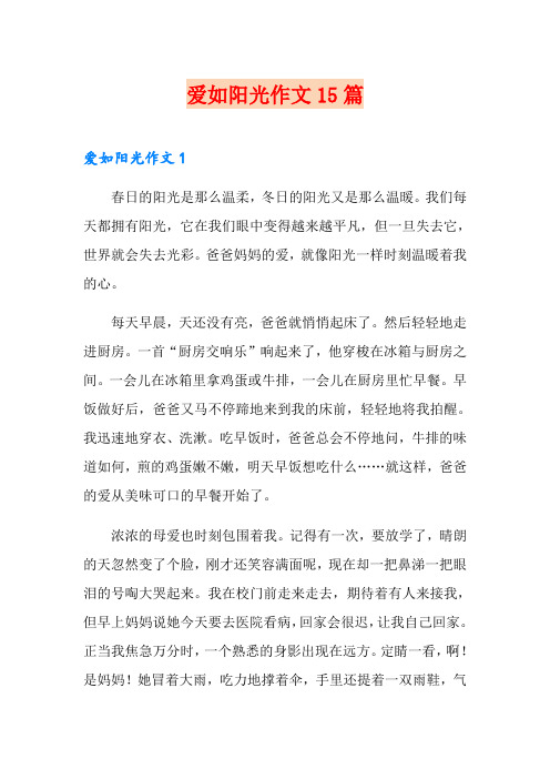 爱如阳光作文15篇
