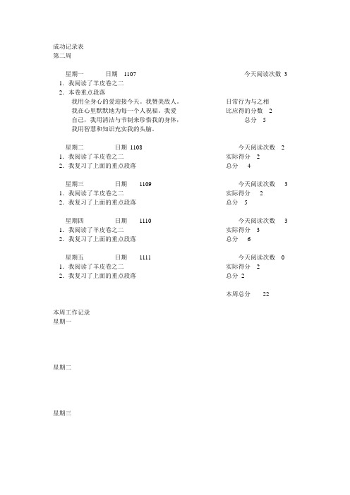 成功记录表