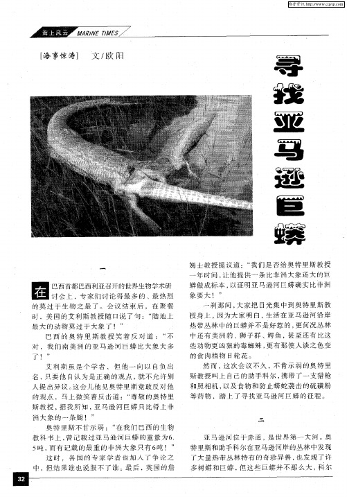寻找亚马逊巨蟒