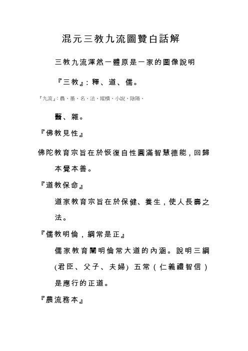 混元三教九流图赞白话解中文版