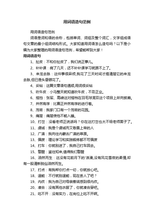 用词语造句范例