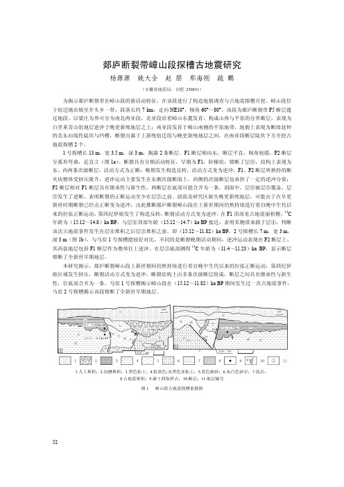 郯庐断裂带嶂山段探槽古地震研究