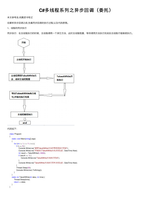 C#多线程系列之异步回调（委托）