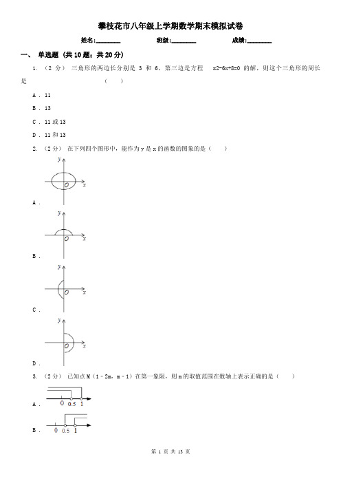 攀枝花市八年级上学期数学期末模拟试卷