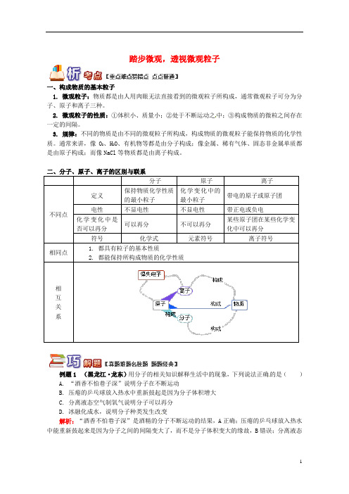 (优选)2020(通用版)中考化学重难点易错点复习讲练踏步微观,透视微观粒子(含解析)