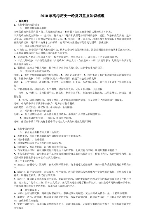 2010年高考历史一轮复习重点知识梳理_2