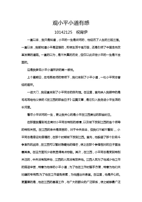观小平小道有感