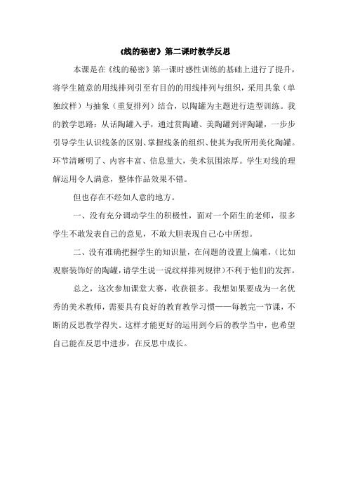 《线的秘密》教学反思