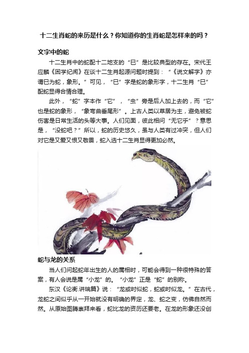 十二生肖蛇的来历是什么？你知道你的生肖蛇是怎样来的吗？