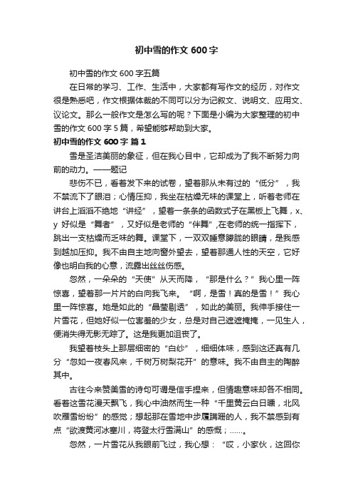 初中雪的作文600字