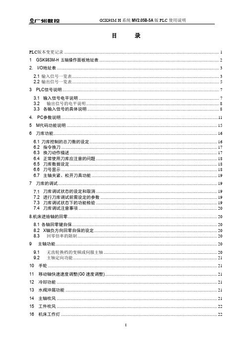 983M V2.05B-5A版 PLC使用说明
