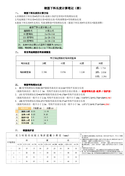 钢筋下料长度计算