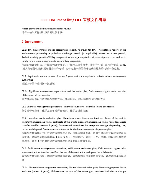RBA EHS document list 6.0_UL Internal 20180601