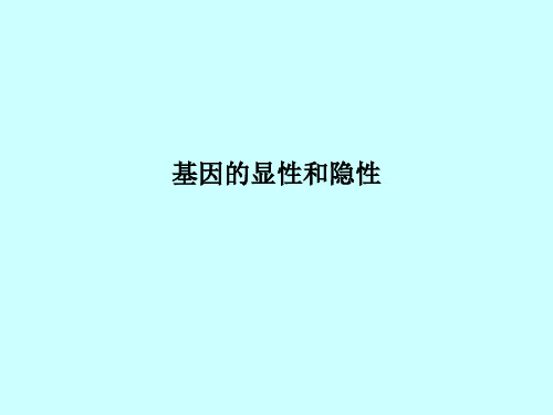 基因的显性和隐性PPT课件