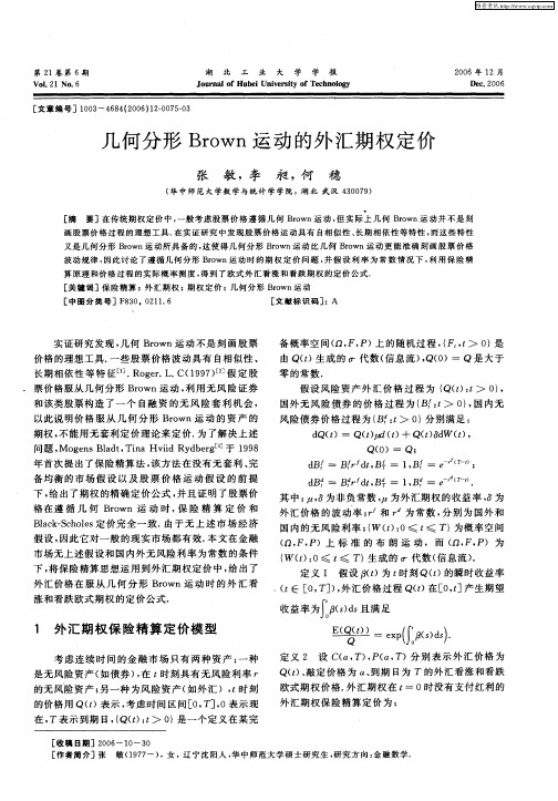 几何分形Brown运动的外汇期权定价