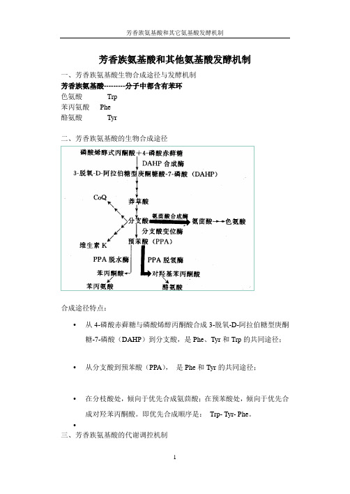第三篇第五章芳香族氨基酸和其他氨基酸发酵机制