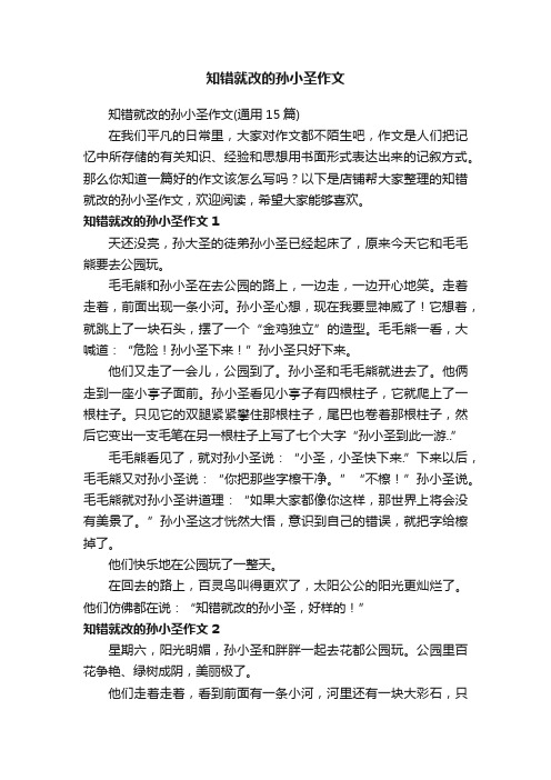 知错就改的孙小圣作文