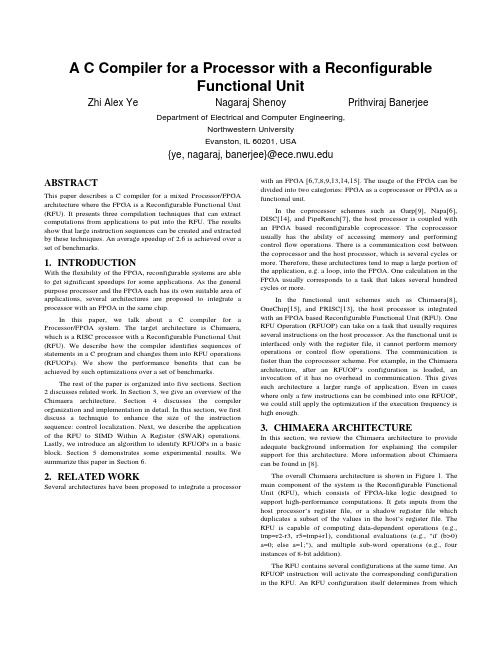 A C Compiler for a Processor with a Reconfigurable Functional Unit
