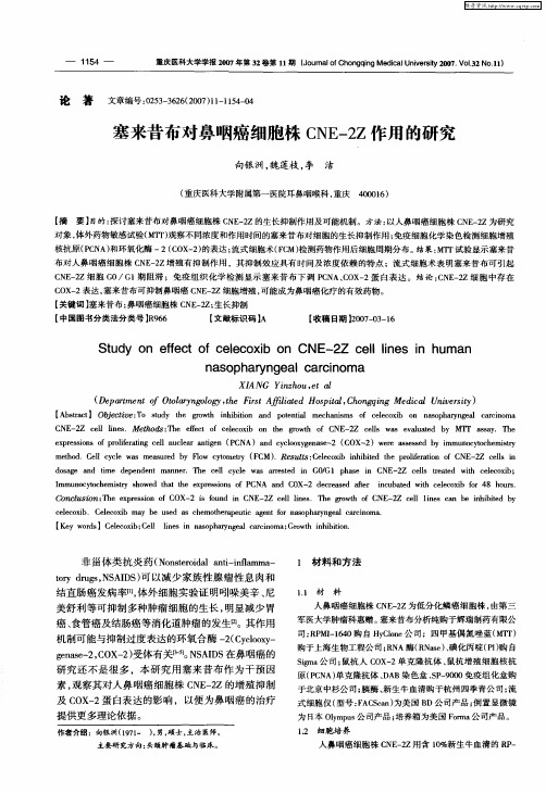 塞来昔布对鼻咽癌细胞株CNE-2Z作用的研究