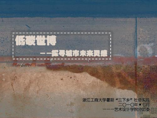 低碳—搜寻城市未来 暑期实践 演讲PPT