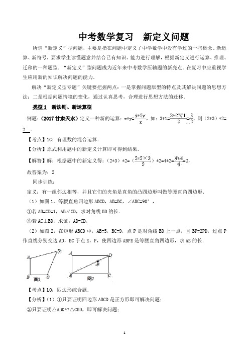 中考数学复习《新定义新概念问题》