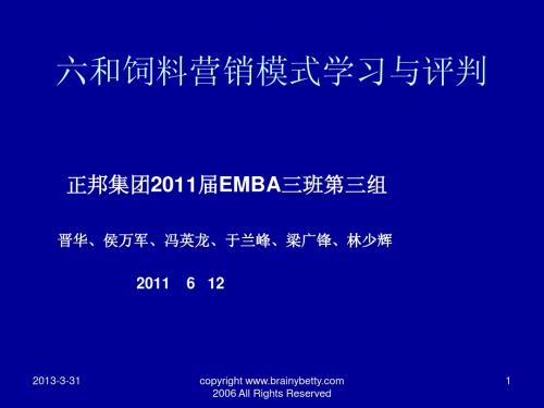 第3组：六和饲料营销模式学习与评判