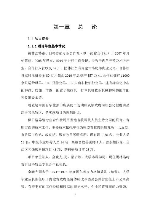 内蒙古某市11000只经济杂交羊养殖基地新建项目建设可行性研究报告